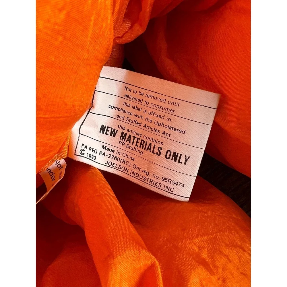 Mr Pumpkinhead Halloween Plush Vintage Nylon Pumpkin 1993 puff beanbag bottom